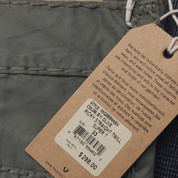 TRUE RELIGION RICKY Men's Relaxed Straight Leg Jeans Pants - Picture 5 of 14